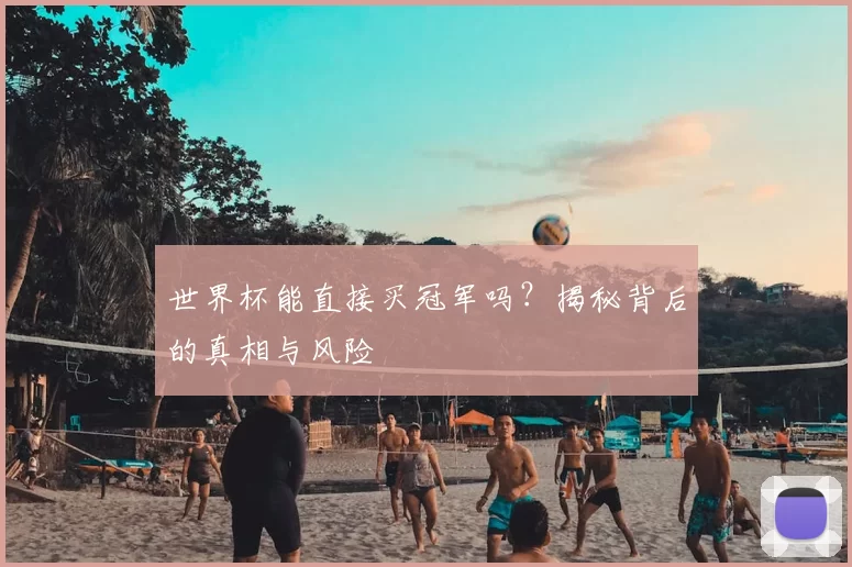 世界杯能直接买冠军吗？揭秘背后的真相与风险